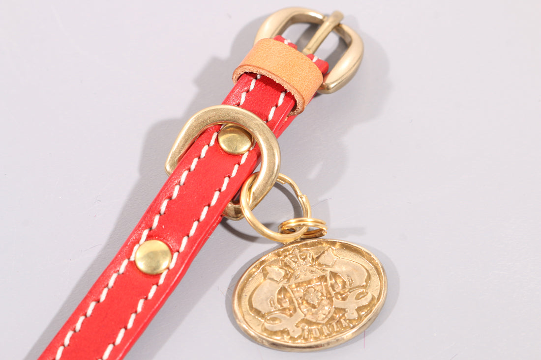 LEATHER DOG COLLAR - PETITE