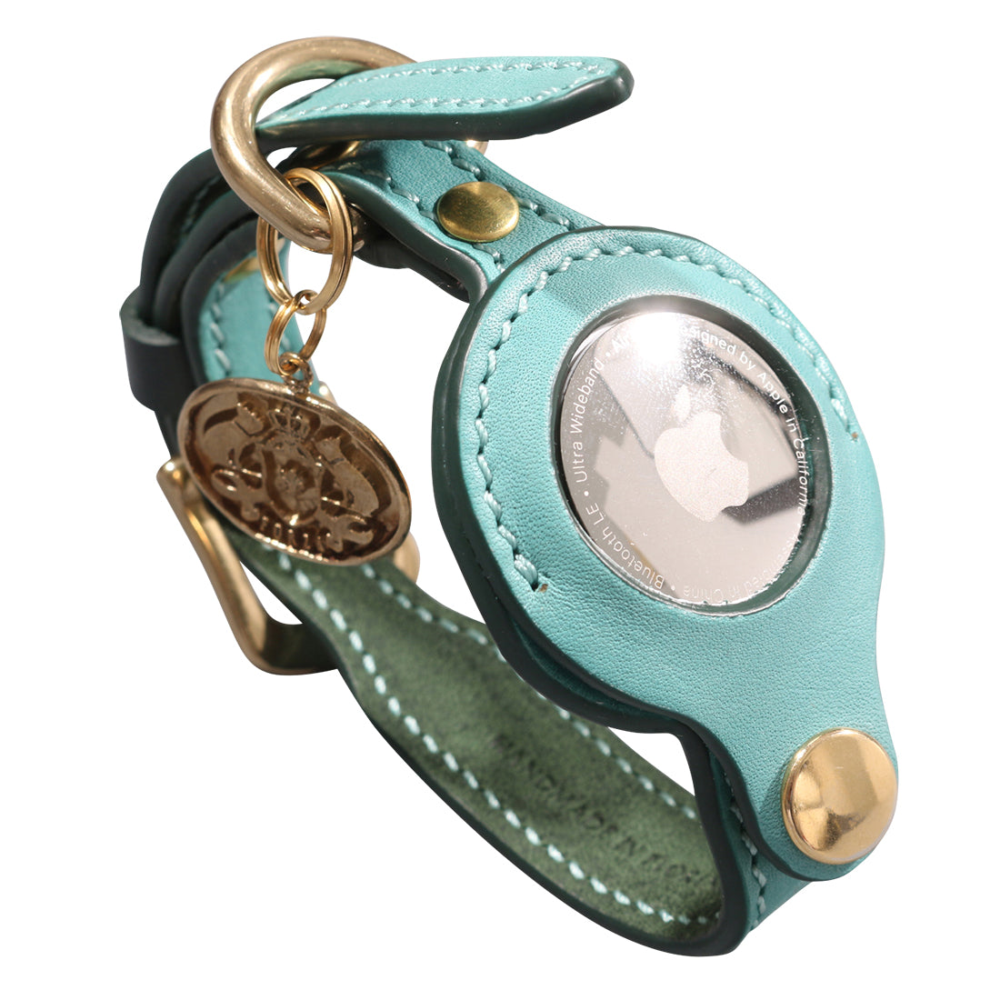 POPPY RED LEATHER DOG COLLAR - AIRTAG EDITION