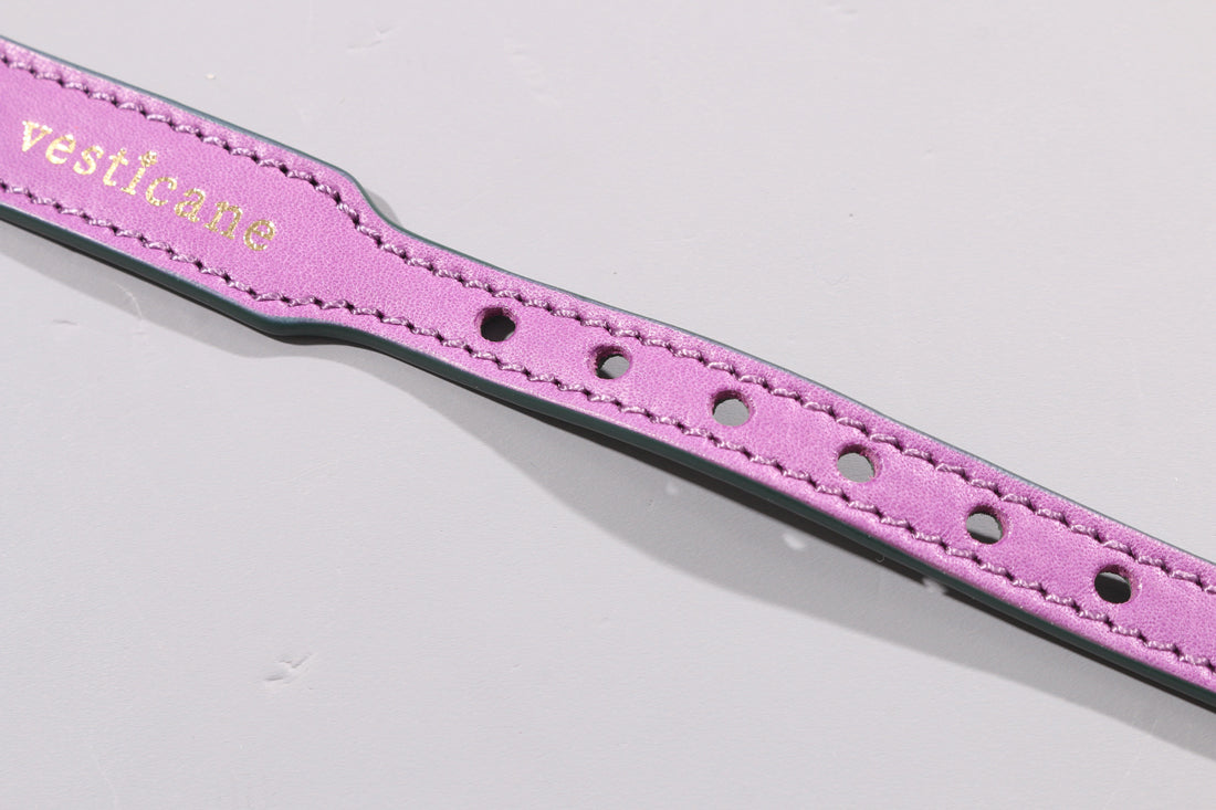 POPPY RED LEATHER DOG COLLAR - AIRTAG EDITION