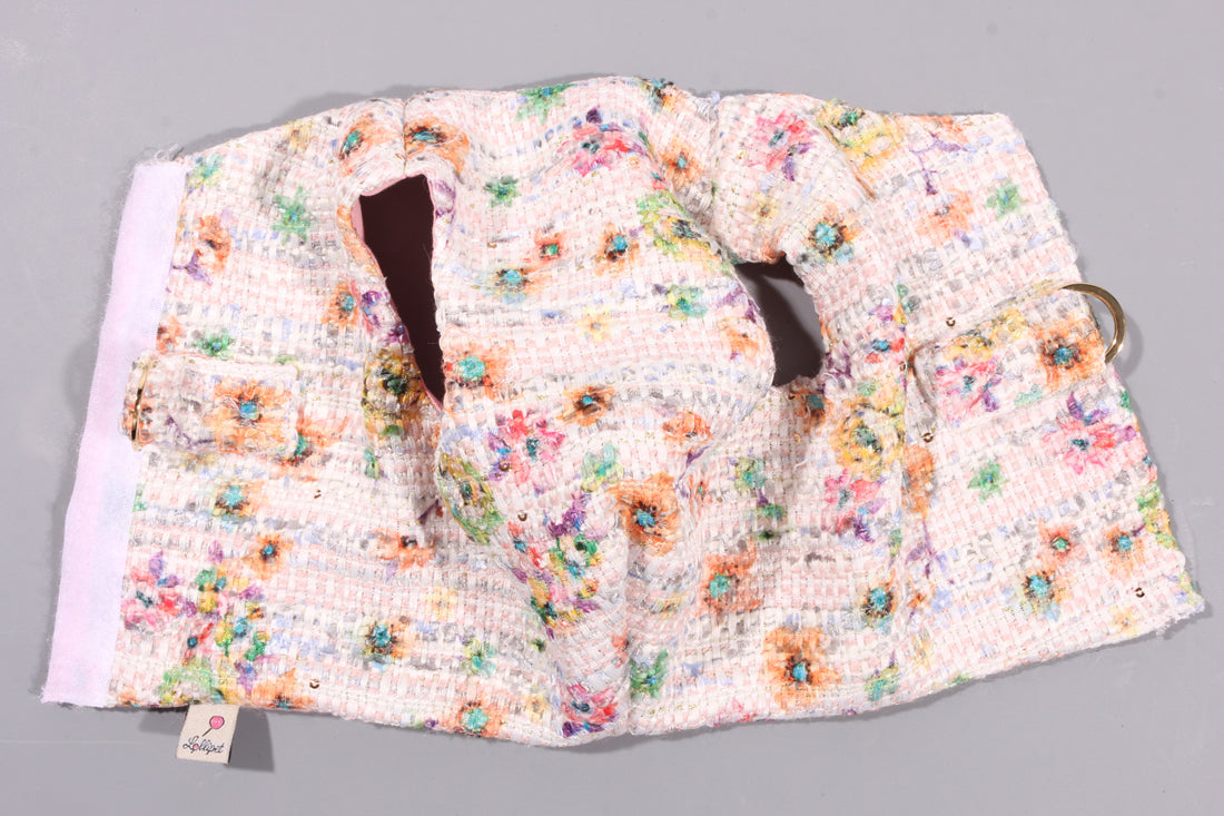 Lollipet 花柄 ハーネス(lollipet) Classic Harness ホワイトxマルチ
