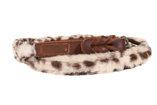 Leather and eco fur leopard