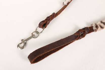 Leather and eco fur leopard