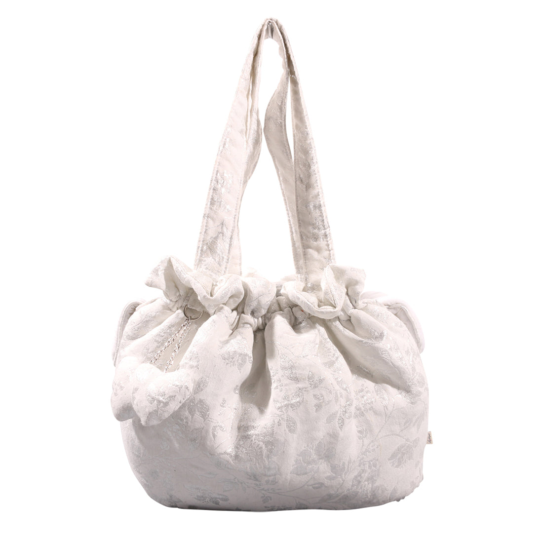 Soft white and Silver carrier bag
