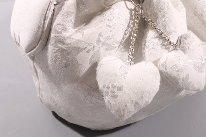 Soft white and Silver carrier bag