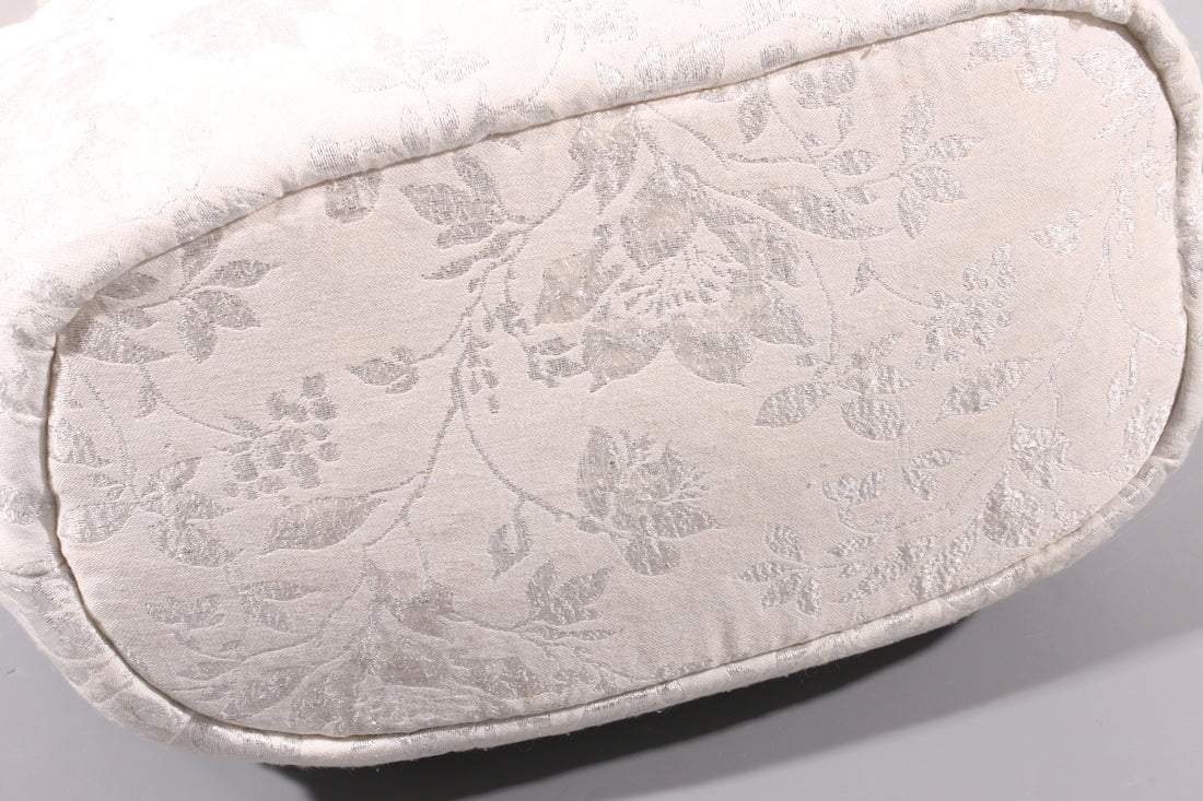 Soft white and Silver carrier bag