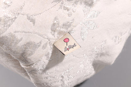 Soft white and Silver carrier bag