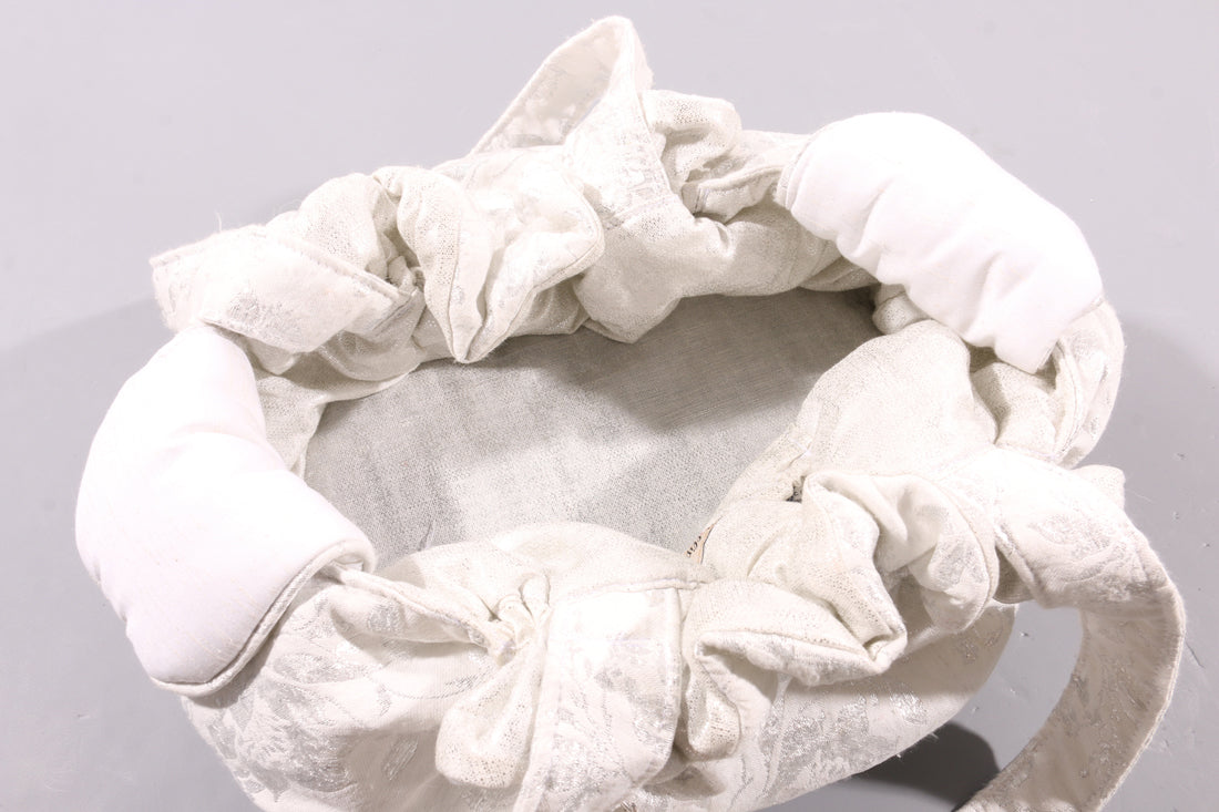 Soft white and Silver carrier bag