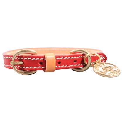 LEATHER DOG COLLAR - PETITE