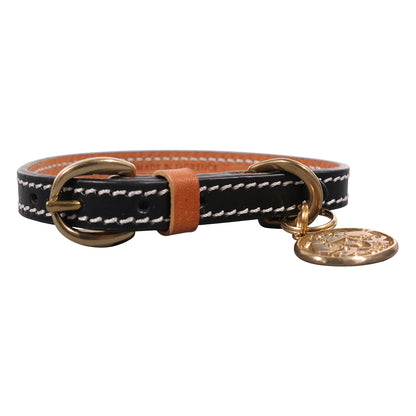 LEATHER DOG COLLAR - PETITE