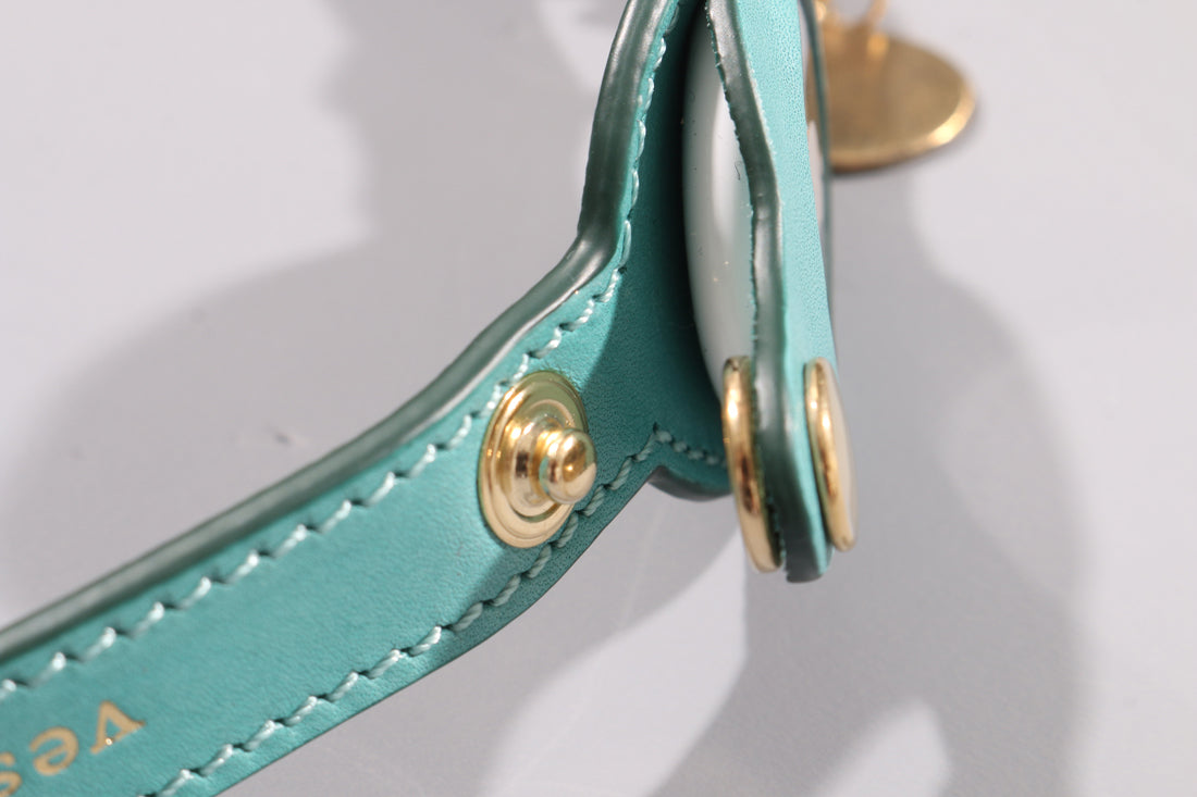 POPPY RED LEATHER DOG COLLAR - AIRTAG EDITION
