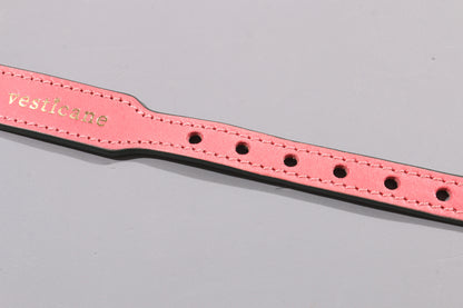 POPPY RED LEATHER DOG COLLAR - AIRTAG EDITION
