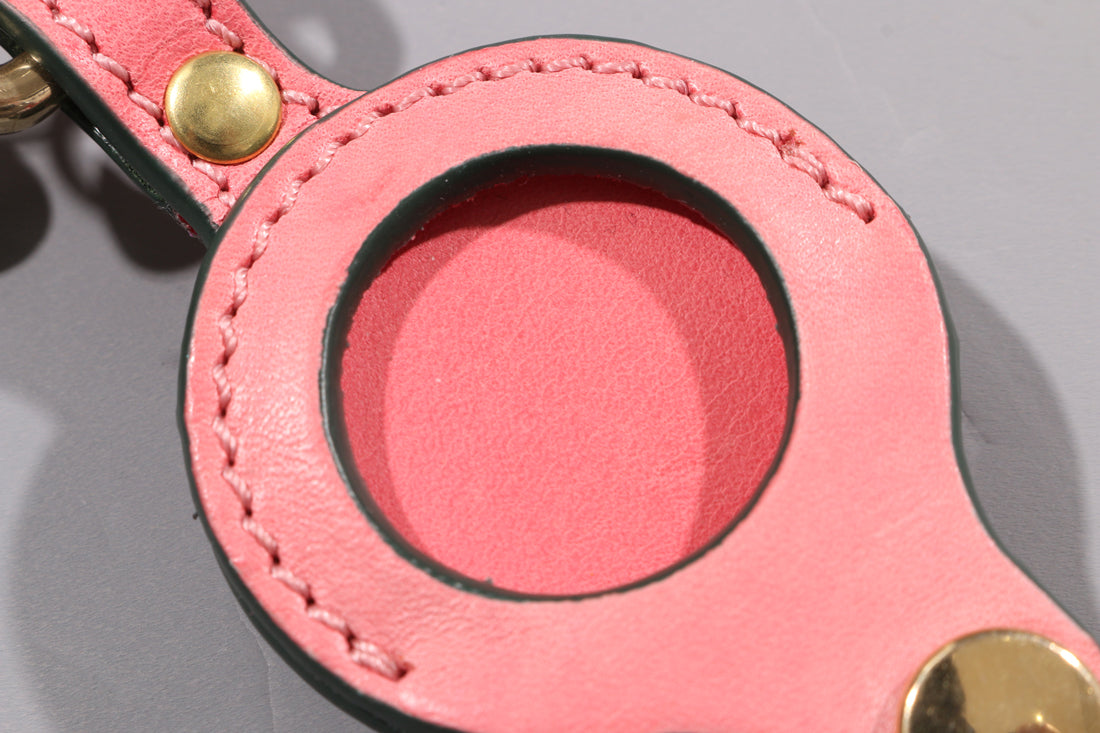 POPPY RED LEATHER DOG COLLAR - AIRTAG EDITION