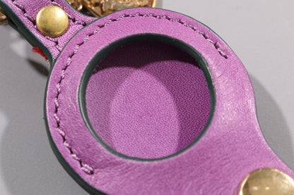 POPPY RED LEATHER DOG COLLAR - AIRTAG EDITION