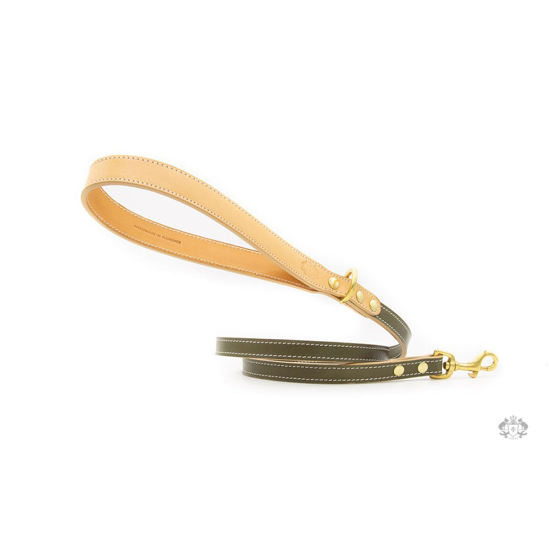 OLIVE GREEN LEATHER DOG LEAD