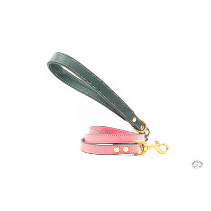 ROSES PINK LEATHER DOG LEAD