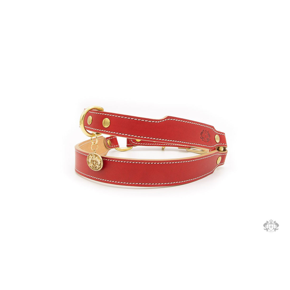 POPPY RED LEATHER DOG HARNESS