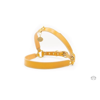 SUNFLOWER YELLOW LEATHER DOG HARNESS