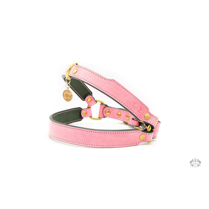 ROSES PINK LEATHER DOG HARNESS